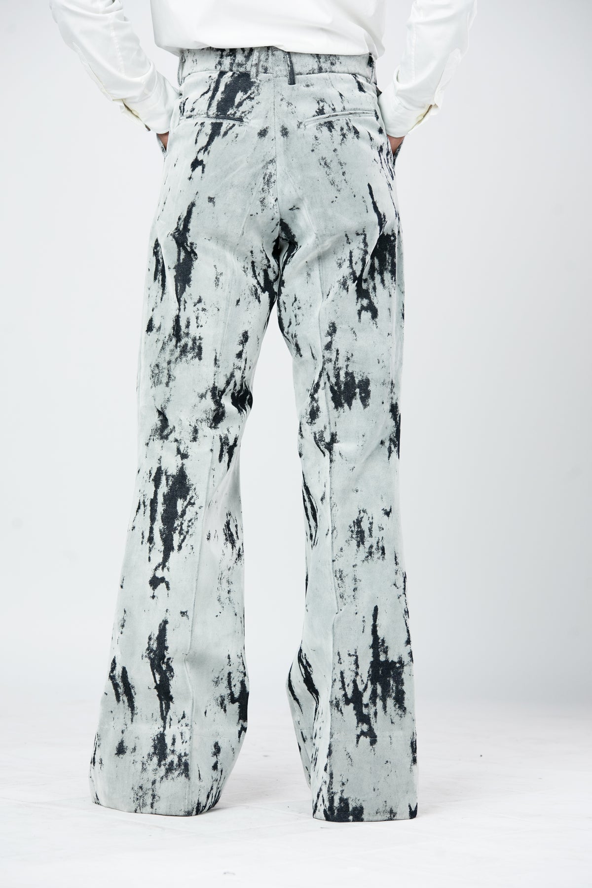 Victor-Hart Flock Boot Cut Pants – High-Waist Italian Denim Trousers