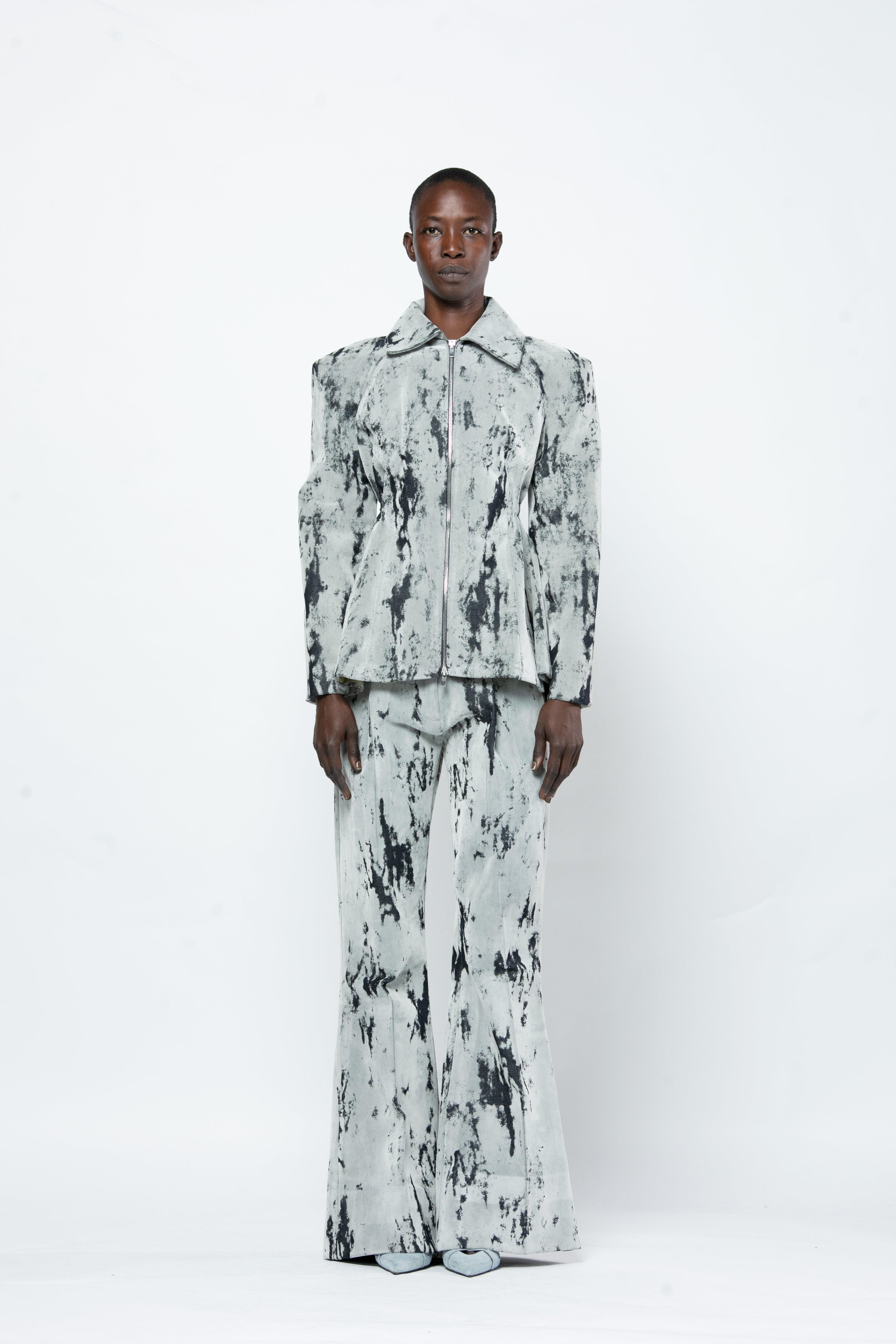 Victor-Hart Flock Padded Denim Jacket – Structured Long Sleeve Tailored Day-to-Evening Dress (Copy)