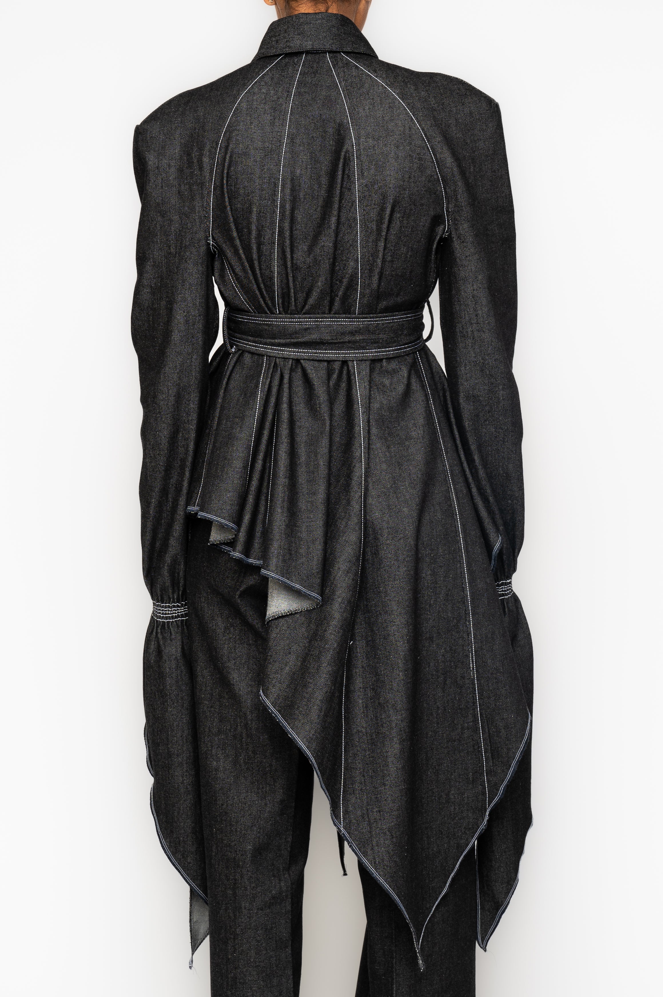 Victor-Hart luxury structured asymmetric shirt with architectural tailoring