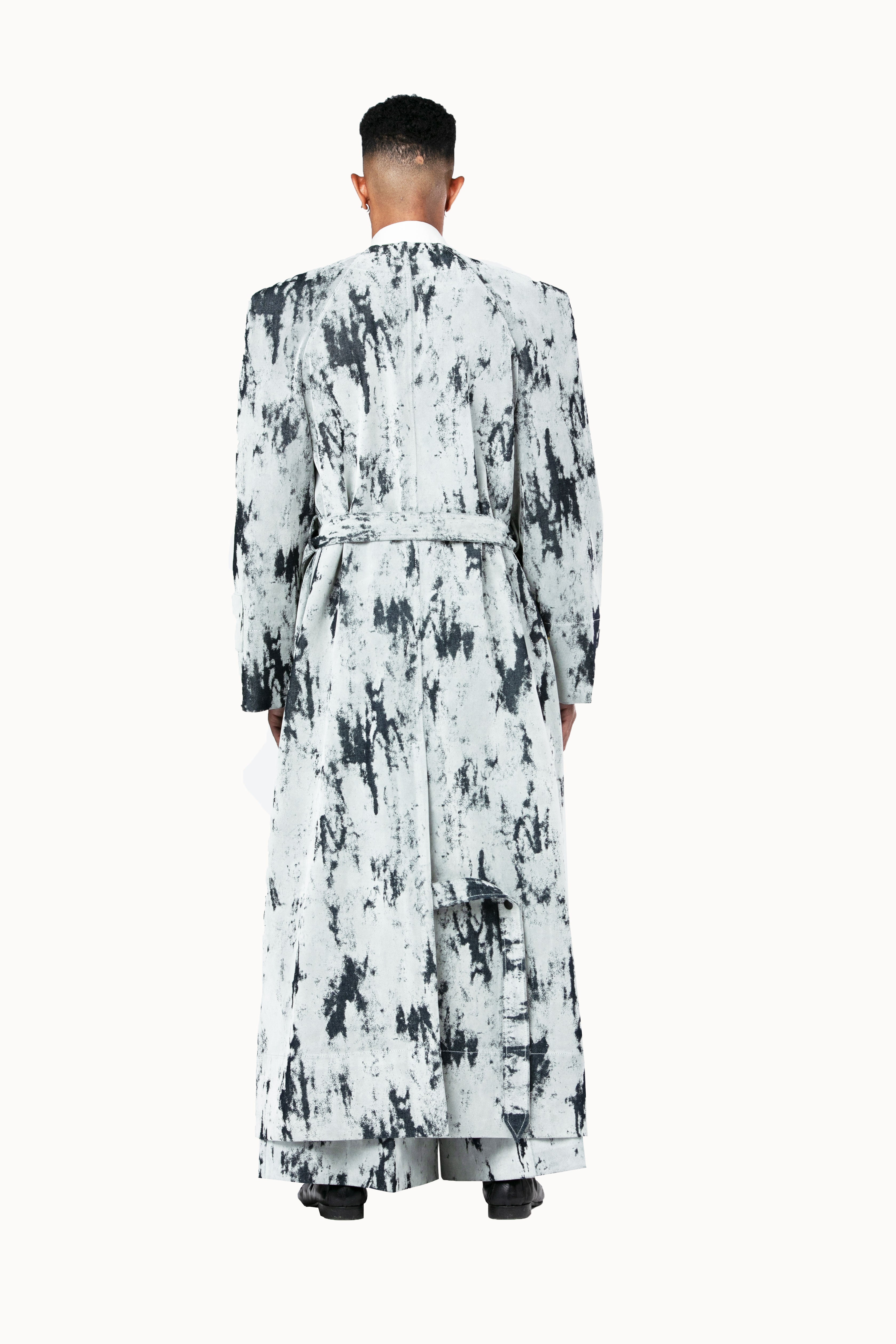 Victor-Hart luxury structured denim coat
with architectural tailoring