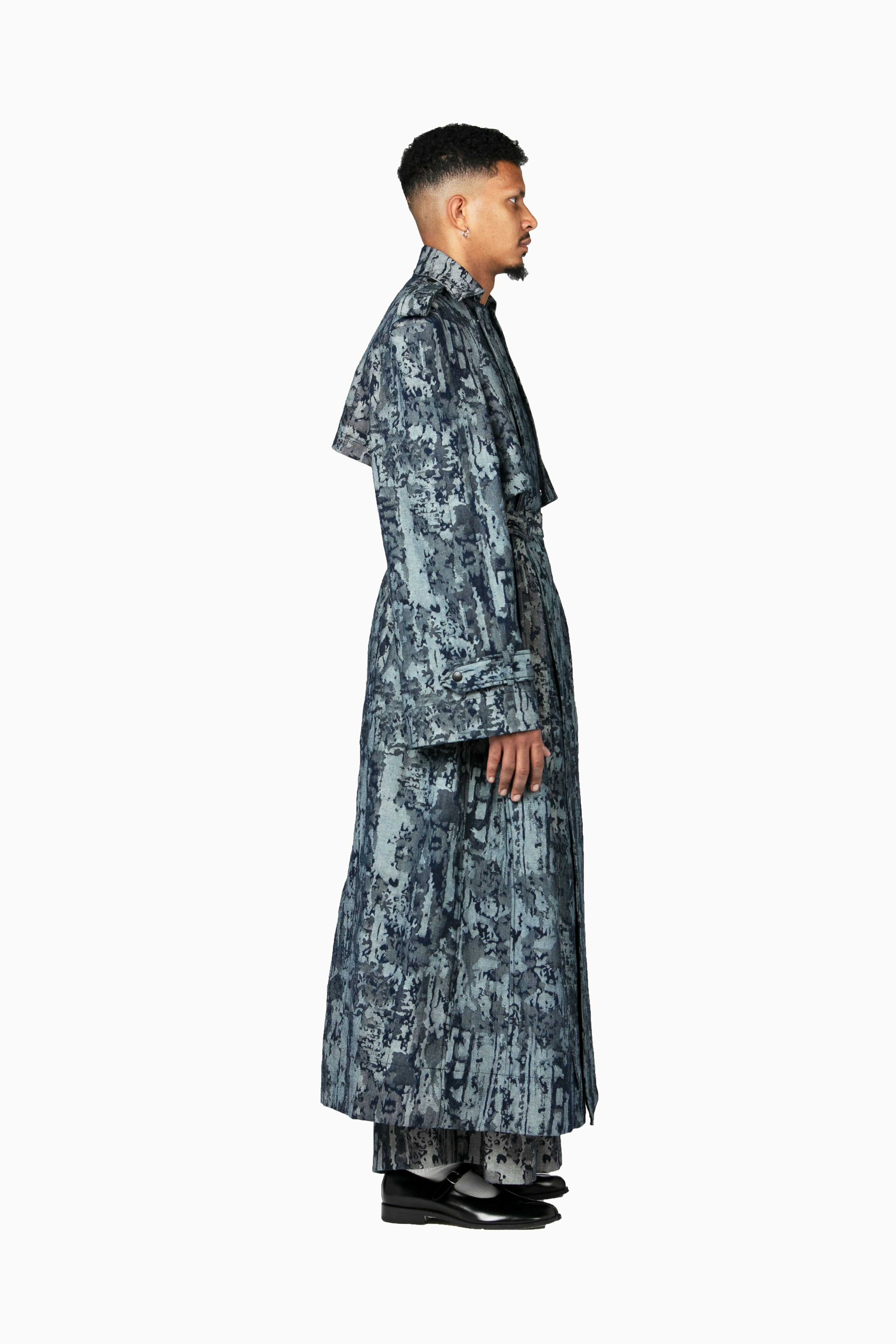 Victor-Hart luxury structured long full coat with architectural tailoring