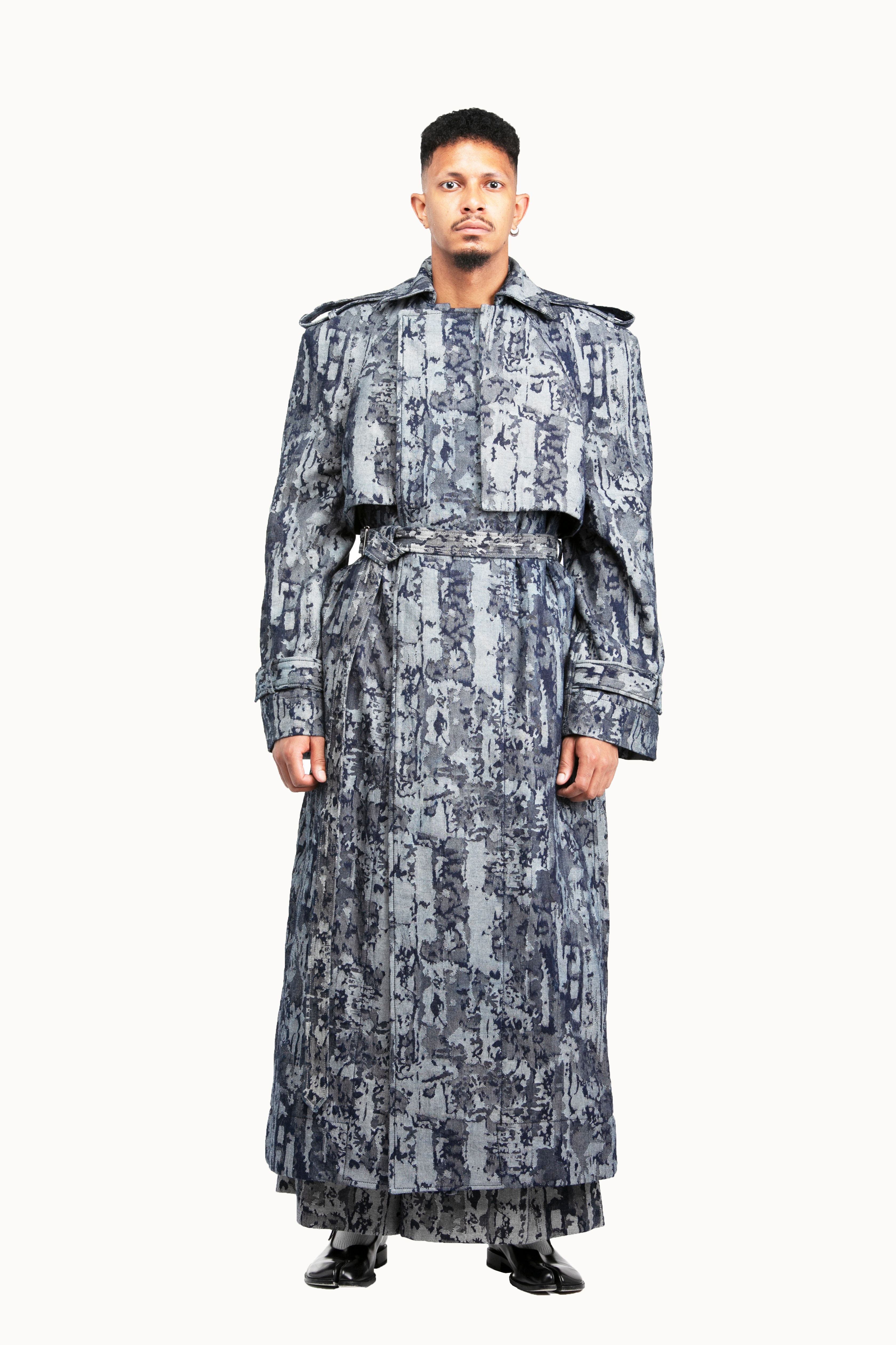 Victor-Hart luxury structured long full coat with architectural tailoring