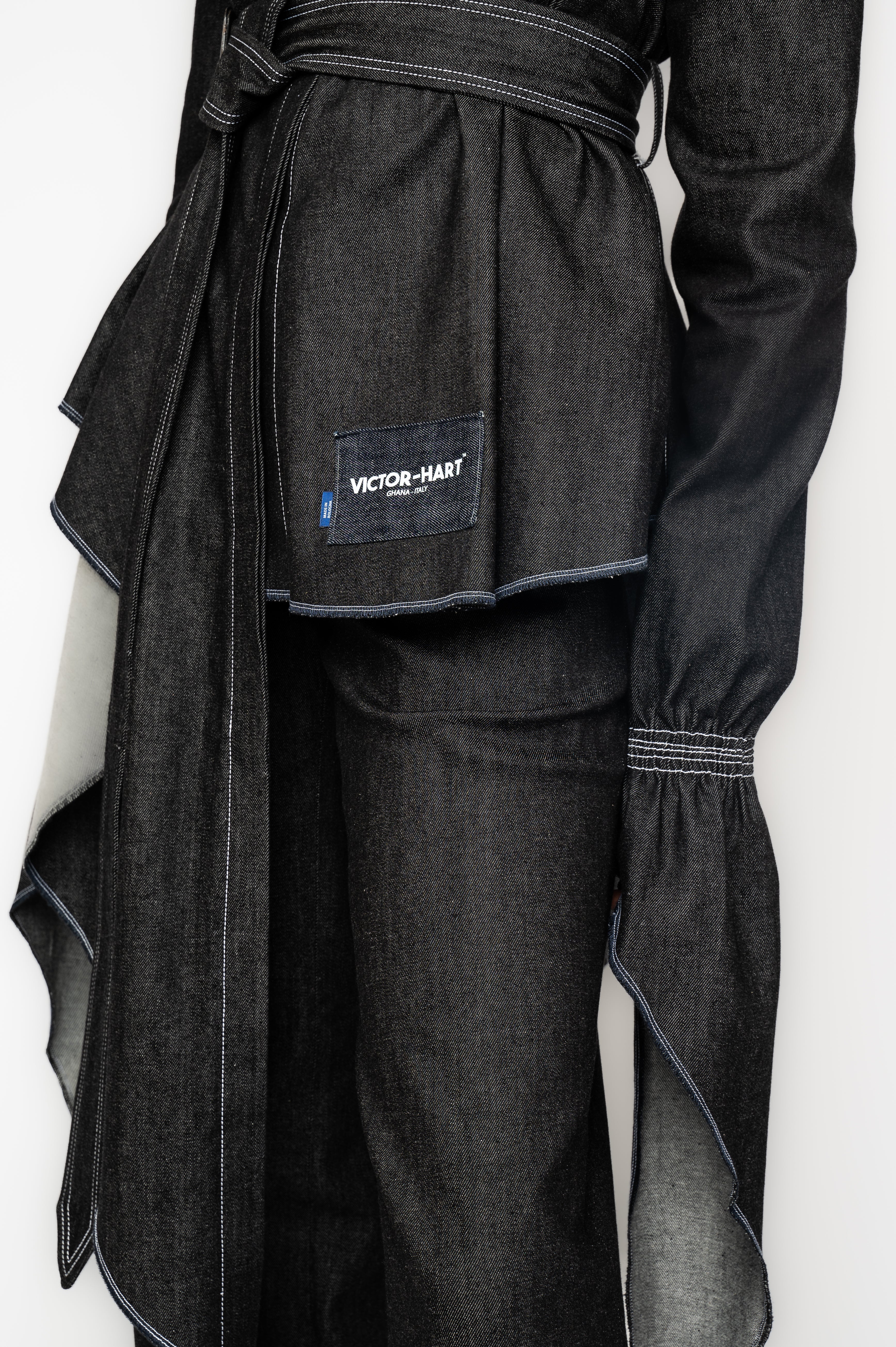 Victor-Hart luxury structured asymmetric shirt  with architectural tailoring