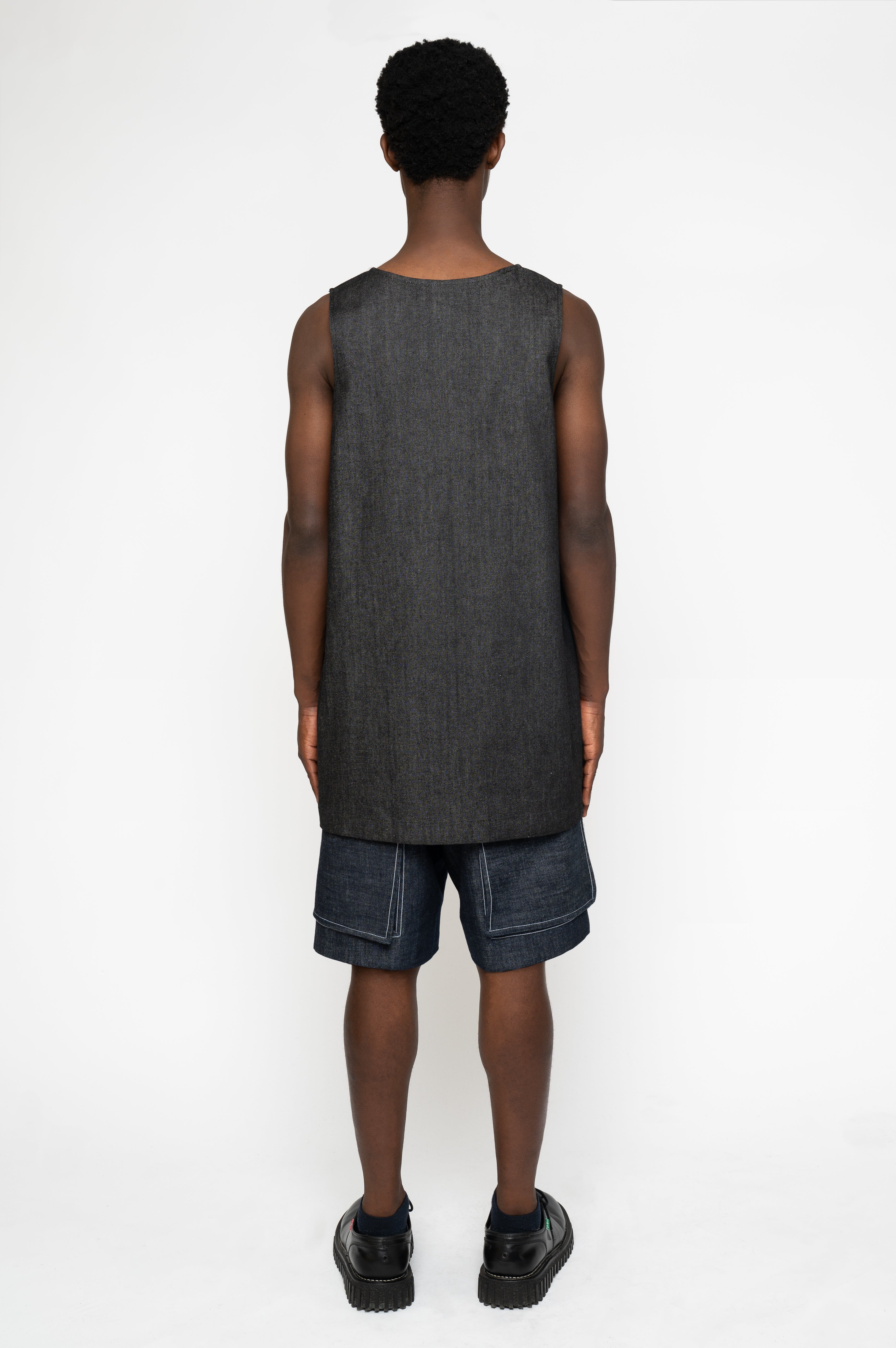Victor-Hart luxury Basket jersey black denim with architectural tailoring