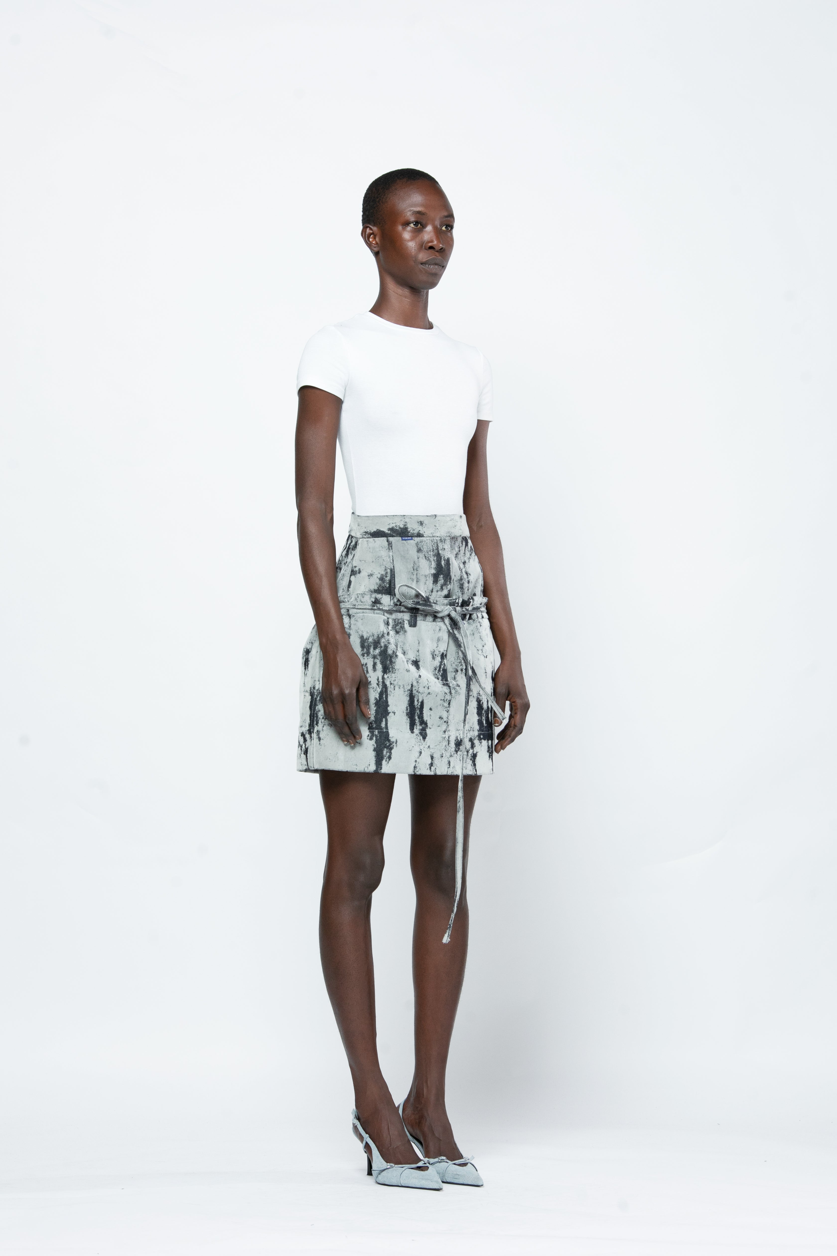 Victor-Hart layered Denim Skirt– Luxury Architectural Designer Skirt (Copy)