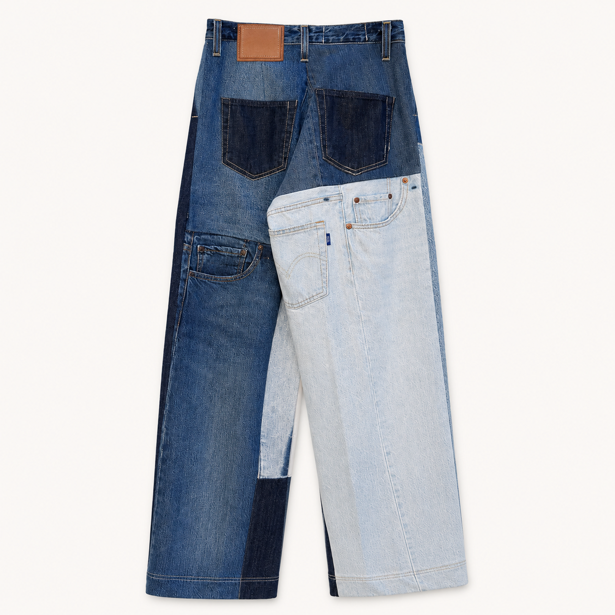 Victor-Hart upcycled straight leg pants, back view
