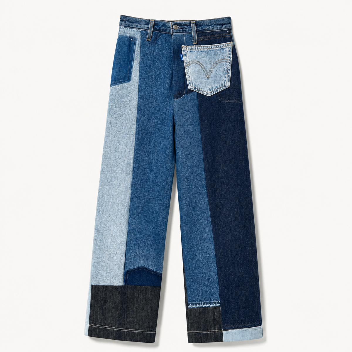 Victor-Hart upcycled straight leg pants, front view